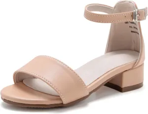 Felix & Flora Girls Sandals Low Heels Open Toe Flower Girl Dress Shoes