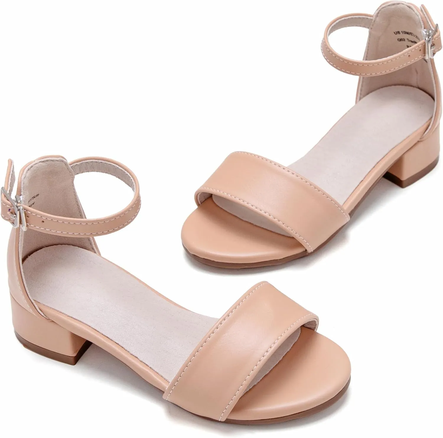 Felix & Flora Girls Sandals Low Heels Open Toe Flower Girl Dress Shoes