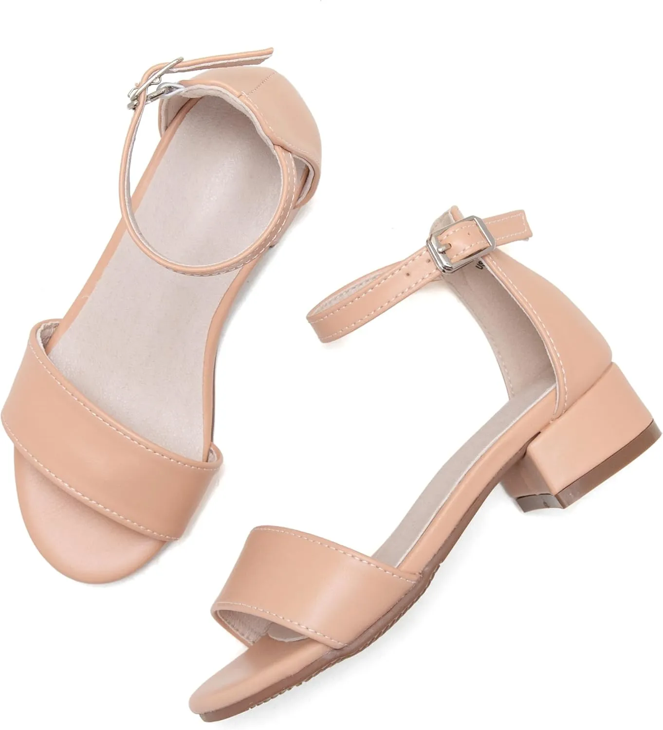 Felix & Flora Girls Sandals Low Heels Open Toe Flower Girl Dress Shoes