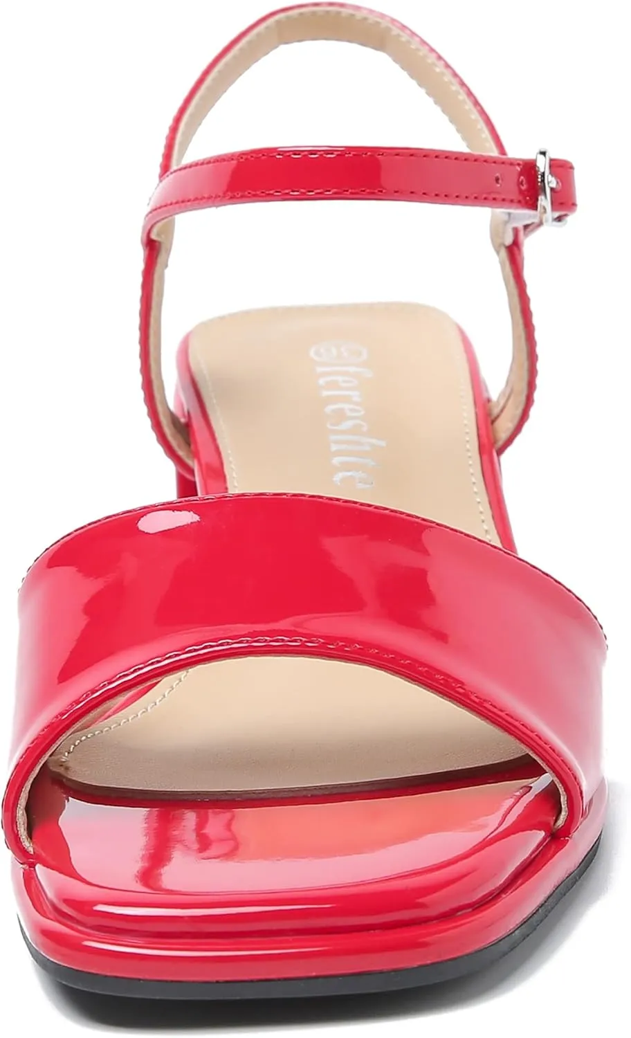 fereshte Women's Ankle Strap Heeled Sandals Open Toe Strappy Low Block Heels Sandals