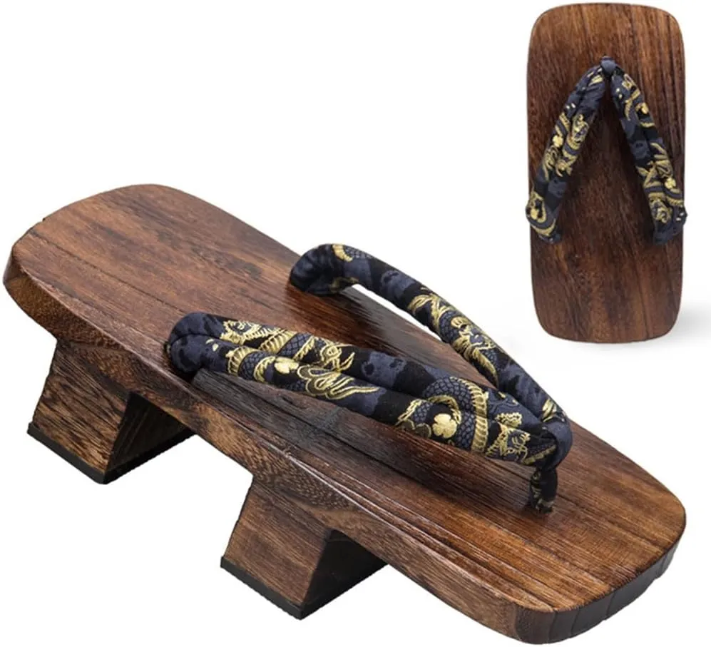 Flip-flops Wooden Clogs Slippers,Japanese Wooden Clogs Sandals Japan Traditional Shoes,Couples Clogs Kimono Slippers,Anti- skid Fashion Beach Height Heel Sandals