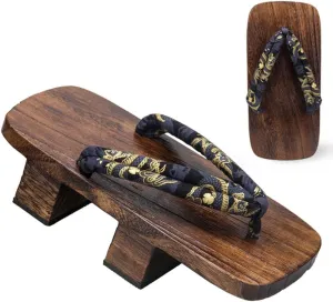 Flip-flops Wooden Clogs Slippers,Japanese Wooden Clogs Sandals Japan Traditional Shoes,Couples Clogs Kimono Slippers,Anti- skid Fashion Beach Height Heel Sandals
