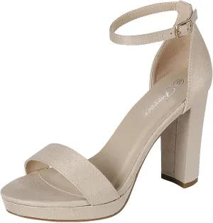 Forever Women Platform High Heel Open Toe Dress Sandal Over the Toe Strap