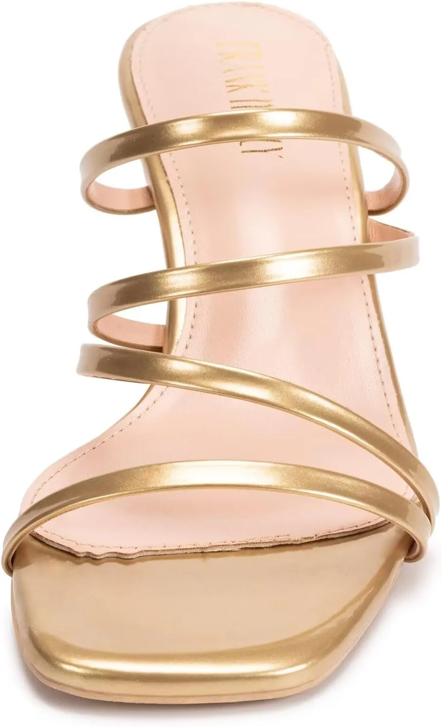 Frank Mully Women's Strappy Heels Comfortable Kitten-Heels Sandals Square Open Toe Cute Wedding Party Evening Prom Dress Pump Sandals Shoes