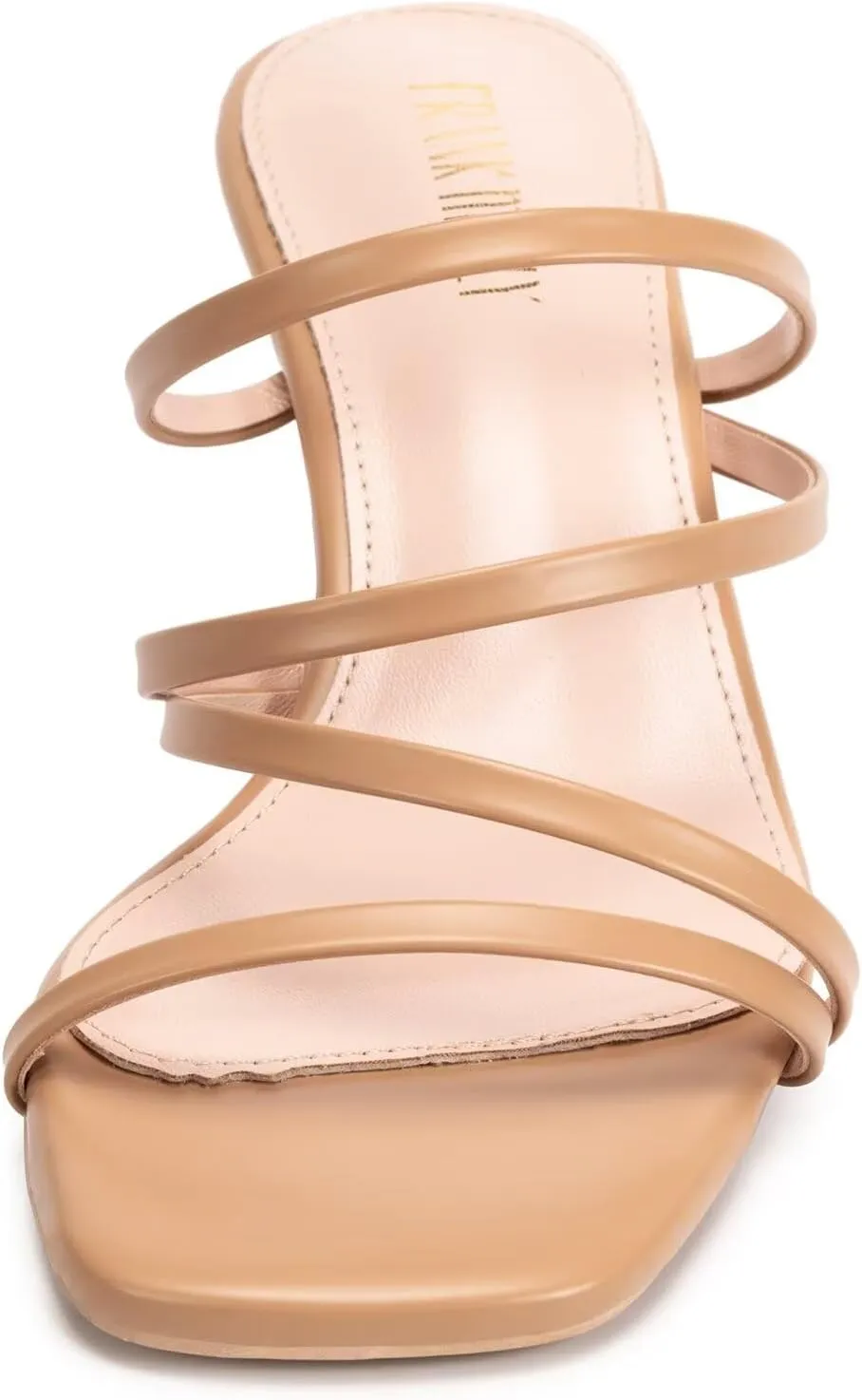 Frank Mully Women's Strappy Heels Comfortable Kitten-Heels Sandals Square Open Toe Cute Wedding Party Evening Prom Dress Pump Sandals Shoes