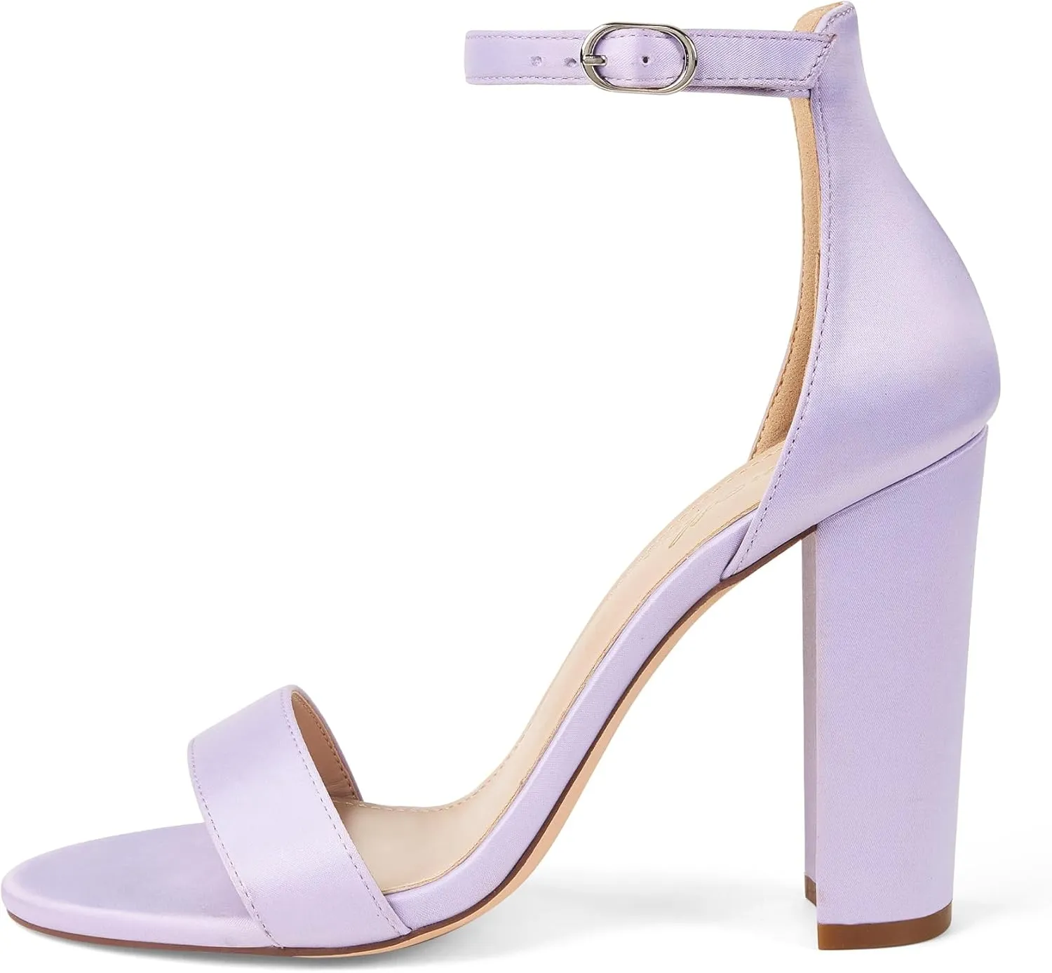 GENSHUO Women's 4-inch Chunky High Heel Sandals with Ankle Strap,Party Wedding Bridal Shoes