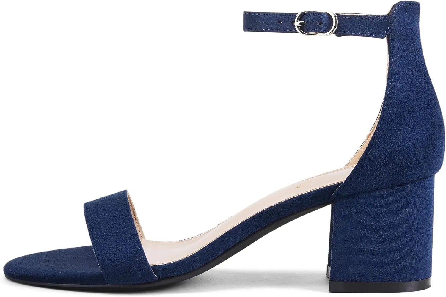 GENSHUO Women's Low Kitten Heel Sandals Strappy Open Square Toe Dress Heels Comfortable Sexy Cute Ankle Strap Wedding Party Prom Summer Heeled Shoes