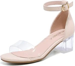 Girls High Heels Sandal for Girls Open Toe Ankle Buckle Strap Dress Shoes for Little Big Kids in Wedding Party Block Chunky Pump Sandals