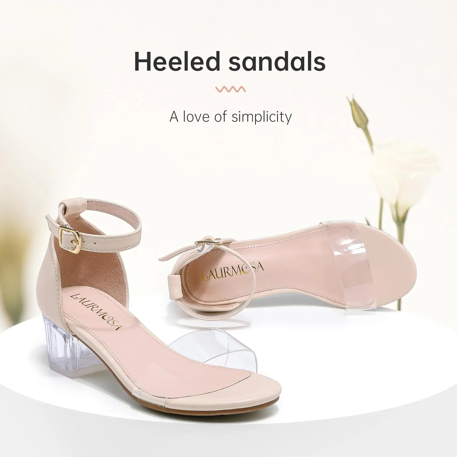 Girls High Heels Sandal for Girls Open Toe Ankle Buckle Strap Dress Shoes for Little Big Kids in Wedding Party Block Chunky Pump Sandals