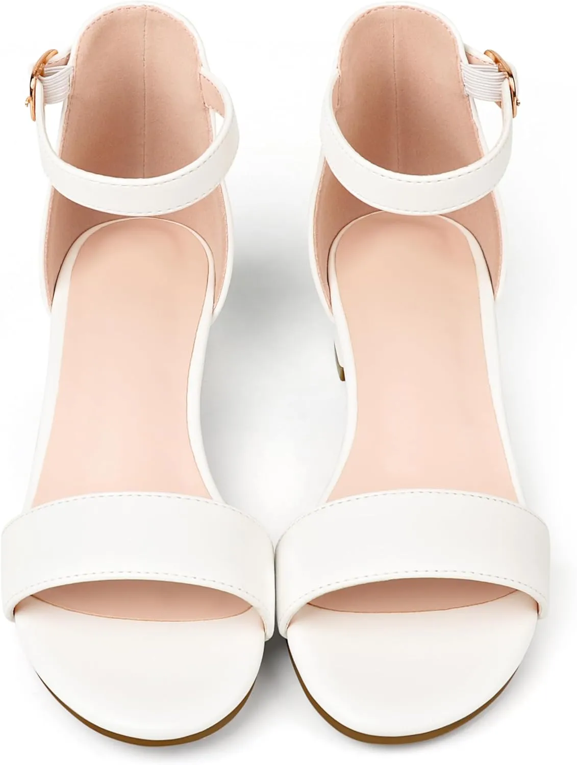 Girl's Low Heel Sandals Ankle Strap Dress Shoes Open Toes Summer Wear for Kids