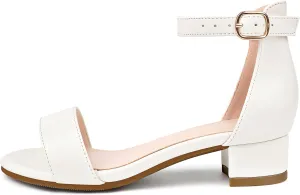 Girl's Low Heel Sandals Ankle Strap Dress Shoes Open Toes Summer Wear for Kids