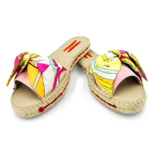 GOCCIA Yellow Bow Slide Espadrilles