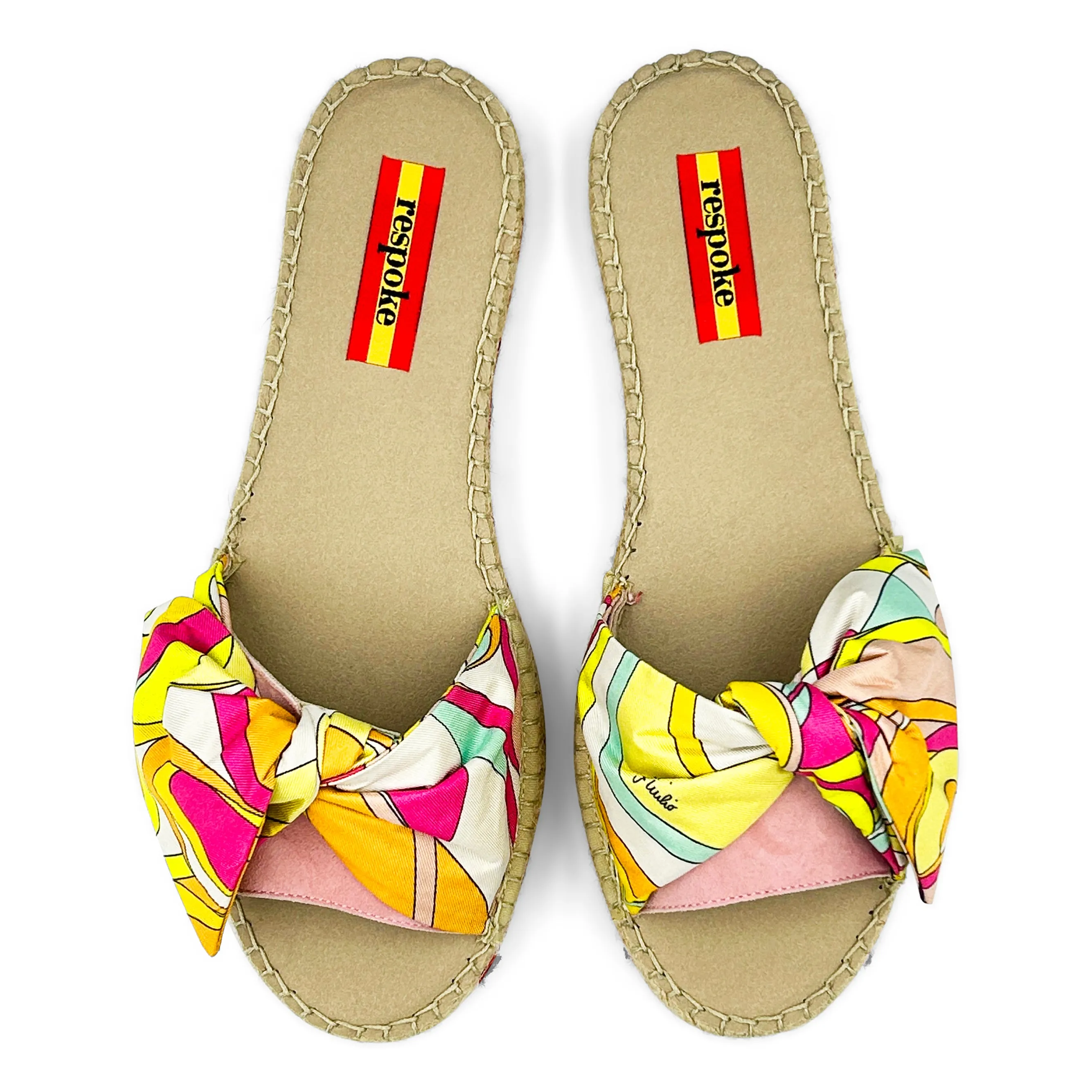 GOCCIA Yellow Bow Slide Espadrilles