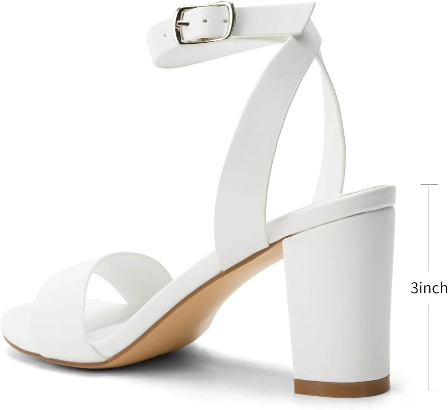 Greatonu Women's Clear Chunky Heels Sandals Open Toe Ankel Strap Block Heel Sandal for Women Dressy Party Wedding Shoes Transparent High Heels Sandals Pumps
