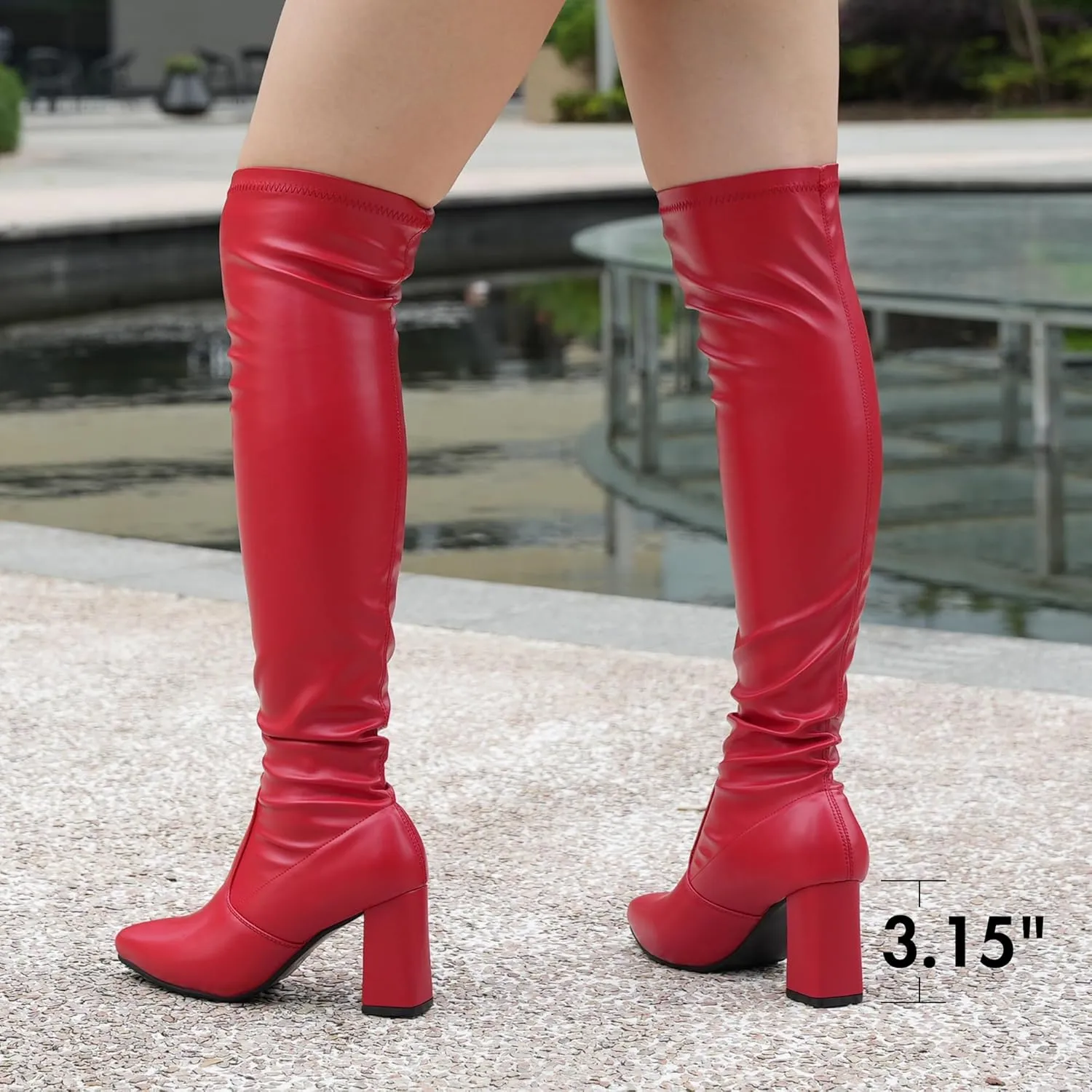 Hawkwell Women's Fall Comfort Thigh High Boots Black Pointy-toe and High-heel Over The Knee Boots