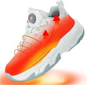 Heated Snow Sneakers for Men and Women, Electric Heating Shoes with Soft Warm Lining, Winter Sports Running Anti-Slip Comfortable Foot Warmer Shoes for Indoor/Outdoor