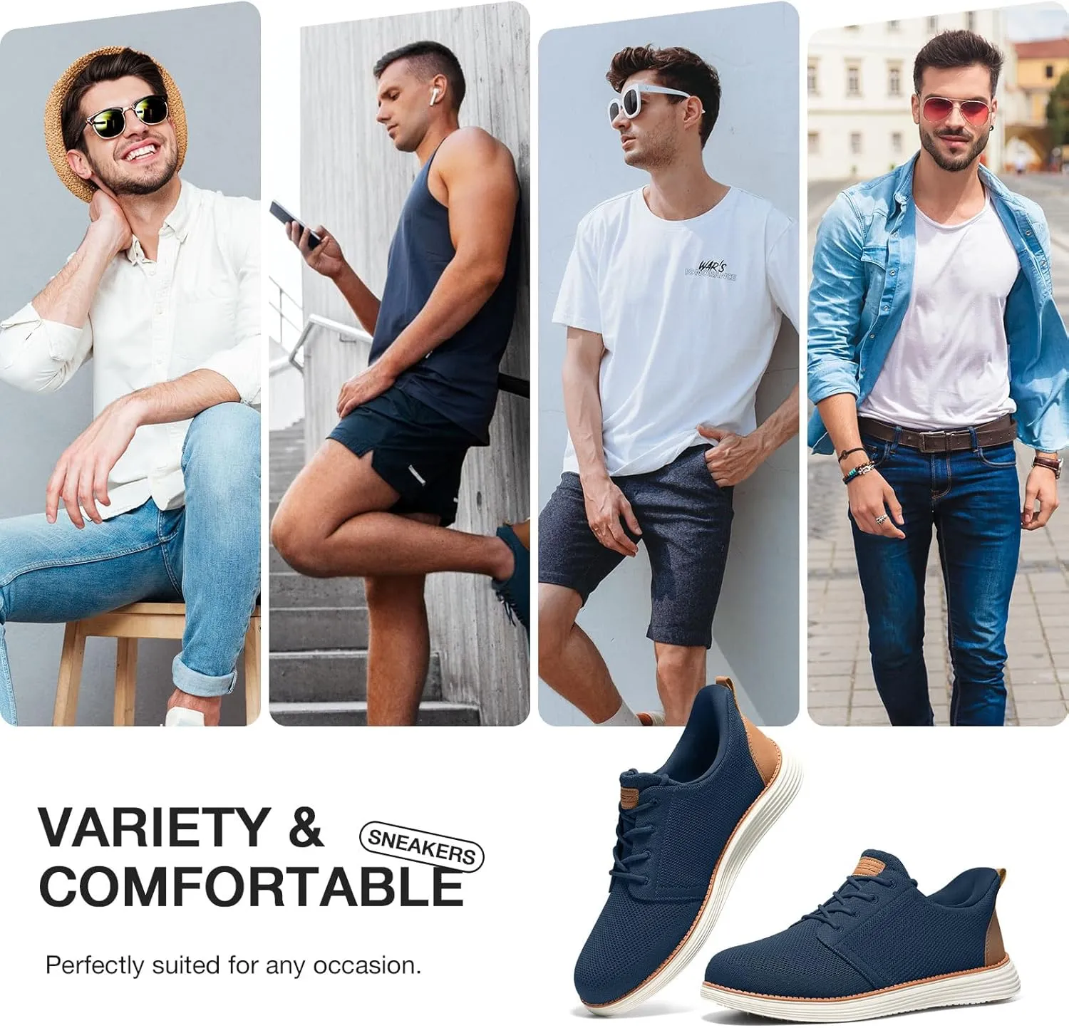 HEEZ Men's Casual Shoes Dress Sneakers Fashion Walking Shoes for Men Oxfords Lightweight Comfortable Tennis