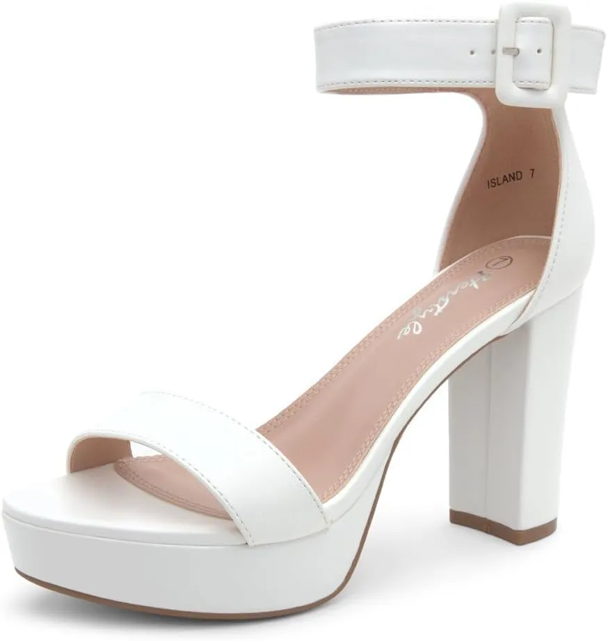 Herstyle Platform Heels for Women – 4 Inch Chunky Block Heeled Sandals | Open Toe Dressy Strappy High Heels with Ankle Strap for Wedding, Prom, Graduation & 2025 Events
