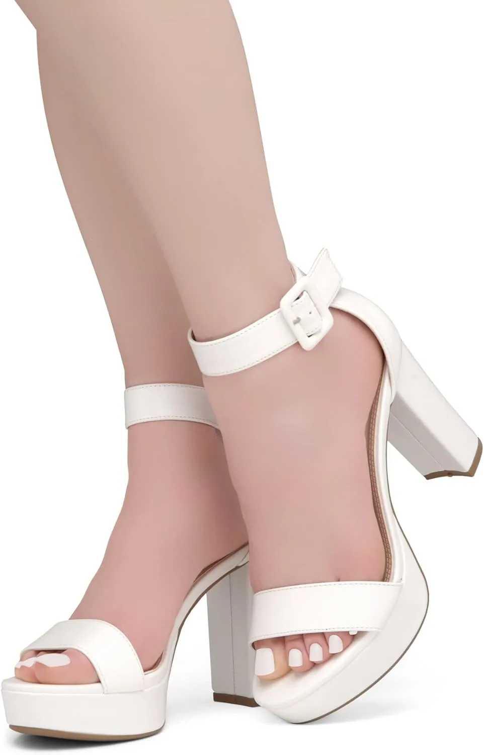 Herstyle Platform Heels for Women – 4 Inch Chunky Block Heeled Sandals | Open Toe Dressy Strappy High Heels with Ankle Strap for Wedding, Prom, Graduation & 2025 Events