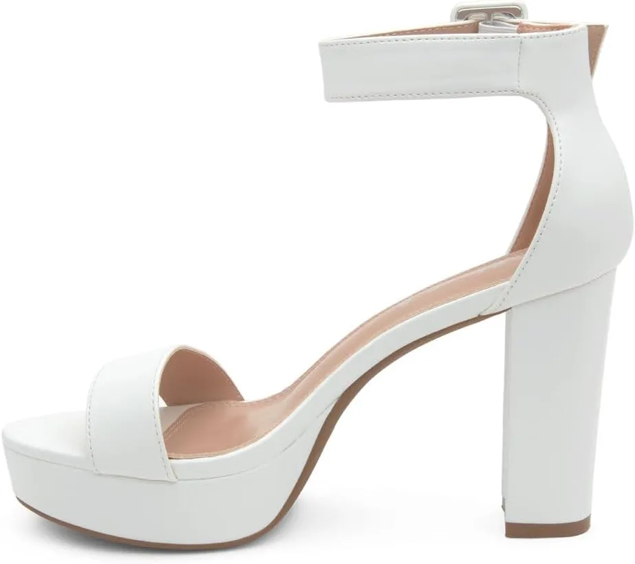 Herstyle Platform Heels for Women – 4 Inch Chunky Block Heeled Sandals | Open Toe Dressy Strappy High Heels with Ankle Strap for Wedding, Prom, Graduation & 2025 Events