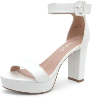 Herstyle Platform Heels for Women – 4 Inch Chunky Block Heeled Sandals | Open Toe Dressy Strappy High Heels with Ankle Strap for Wedding, Prom, Graduation & 2025 Events