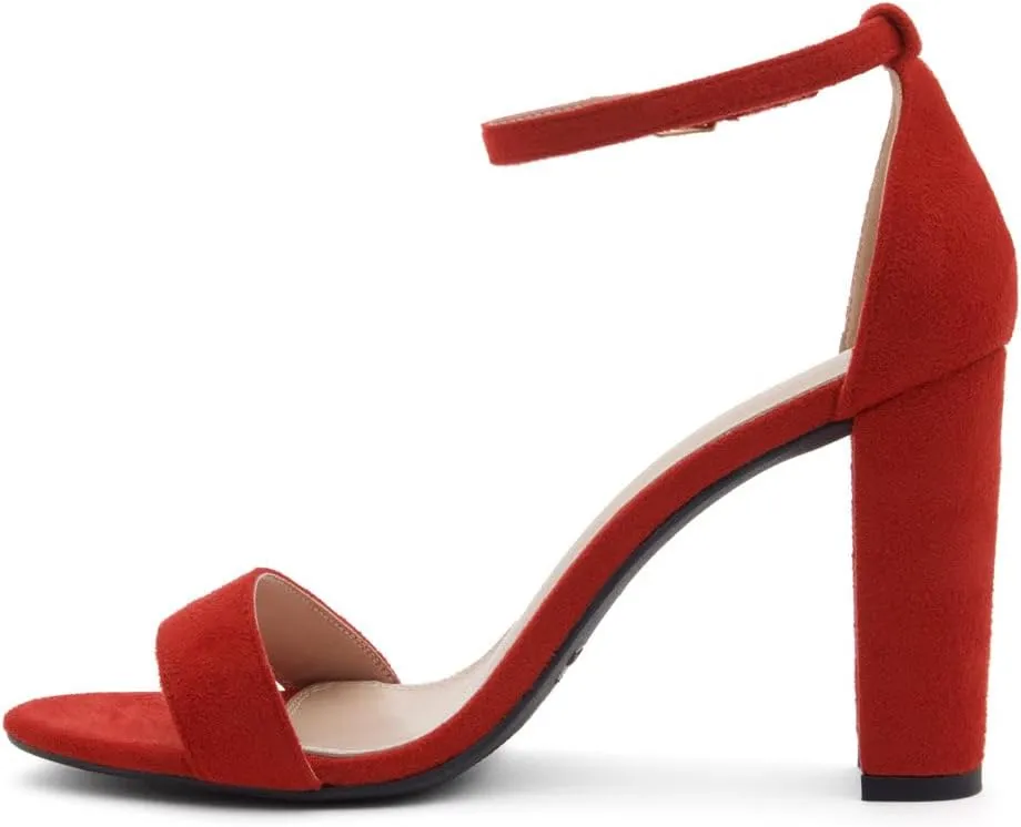 Herstyle Rosemmina Women’s Chunky Block Heels Open Toe Dress Heeled Sandals Ankle Strappy High Heel Pumps Shoes for Prom Wedding Party Office