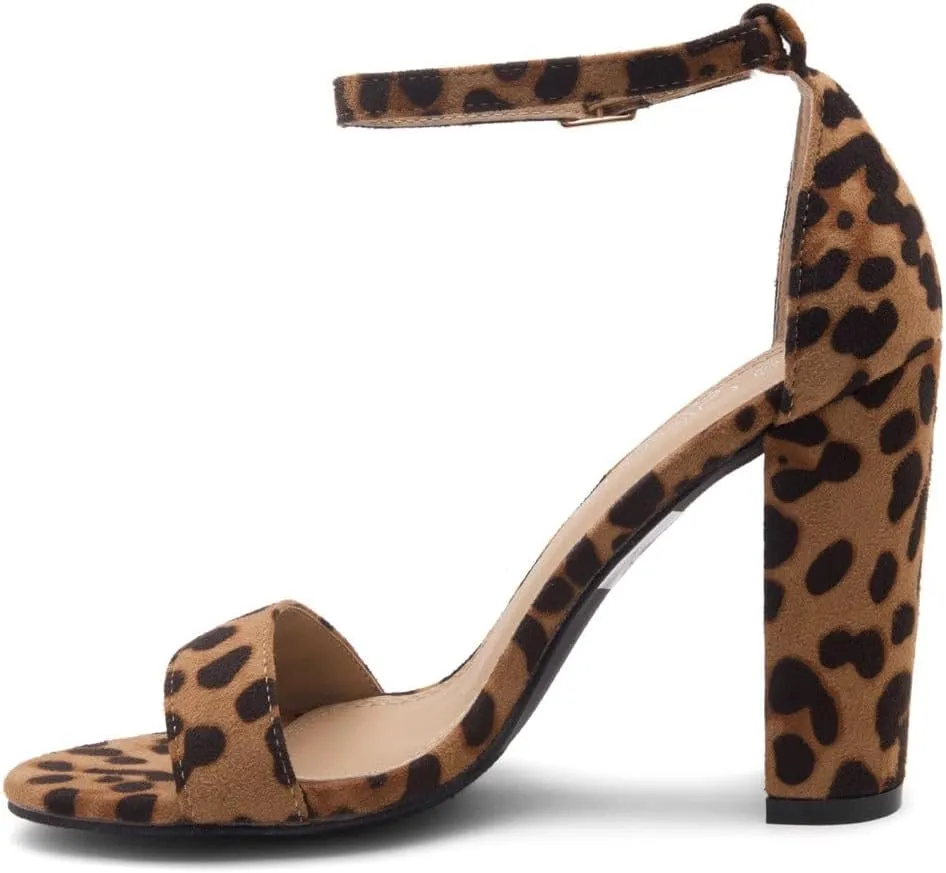 Herstyle Rosemmina Women’s Chunky Block Heels Open Toe Dress Heeled Sandals Ankle Strappy High Heel Pumps Shoes for Prom Wedding Party Office