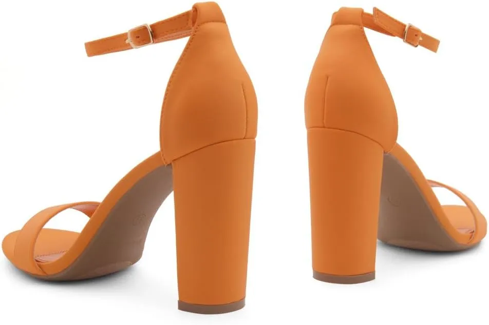 Herstyle Rosemmina Women’s Chunky Block Heels Open Toe Dress Heeled Sandals Ankle Strappy High Heel Pumps Shoes for Prom Wedding Party Office