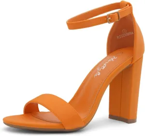 Herstyle Rosemmina Women’s Chunky Block Heels Open Toe Dress Heeled Sandals Ankle Strappy High Heel Pumps Shoes for Prom Wedding Party Office
