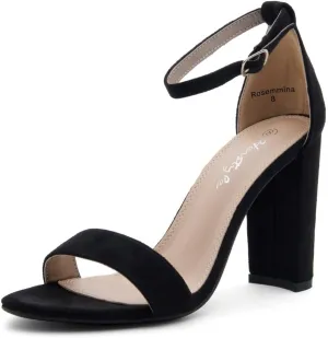 Herstyle Rosemmina Women’s Chunky Block Heels Open Toe Dress Heeled Sandals Ankle Strappy High Heel Pumps Shoes for Prom Wedding Party Office