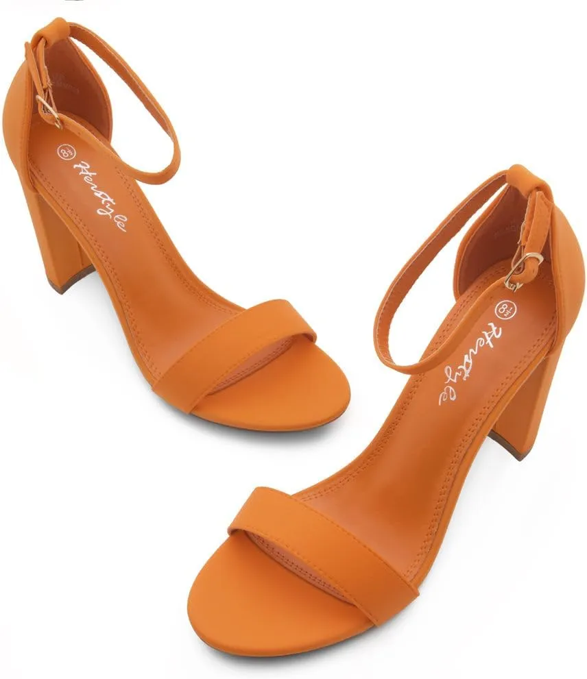 Herstyle Rosemmina Women’s Chunky Block Heels Open Toe Dress Heeled Sandals Ankle Strappy High Heel Pumps Shoes for Prom Wedding Party Office