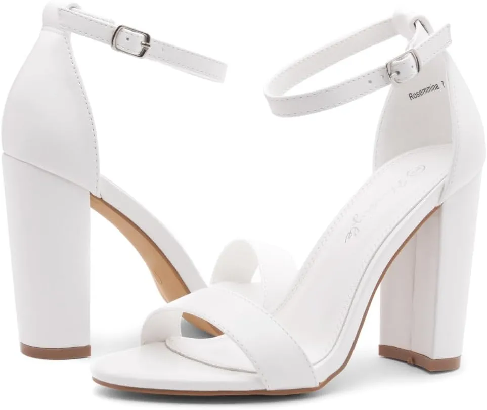 Herstyle Women’s Chunky Block Heels – Open Toe Ankle Strap Sandals, 3.75 Inch High Heels for Wedding, Party & Dressy Occasions – Comfortable Strappy Dress Shoes