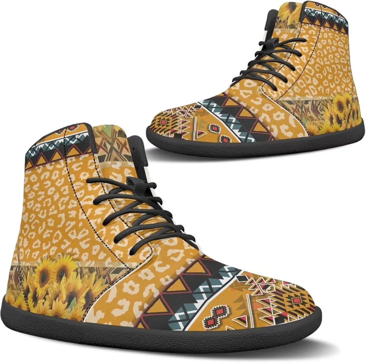 High Top Sneakers for Women Waterproof Barefoot Leather Shoes Women