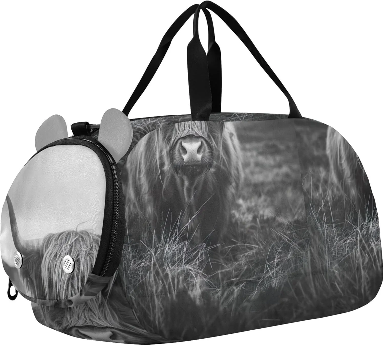 Highland Cow Wild Duffle Bags for Traveling Tote Weekend Duffel Overnight Luggage Kids Sports Carry on Duffel Bag for Boys