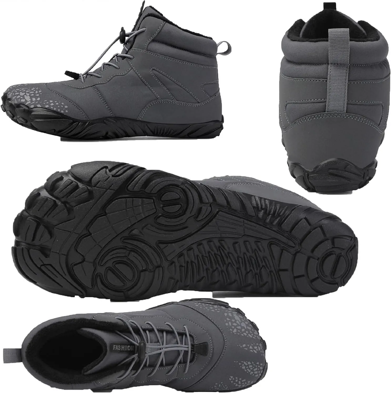 Hike Barefoot Footwear Womens Men, Non-Slip Winter Shoe with Wide Toe Box Waterproof Boots