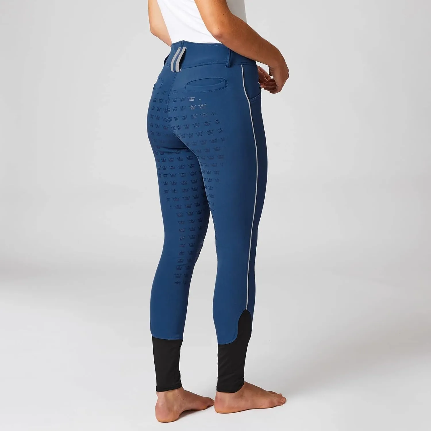 HORZE Rylee Womens High Waisted Breeches with Silicone Grip Full Seat and Pockets