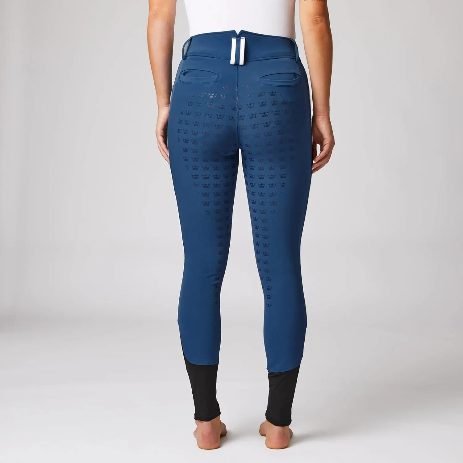 HORZE Rylee Womens High Waisted Breeches with Silicone Grip Full Seat and Pockets