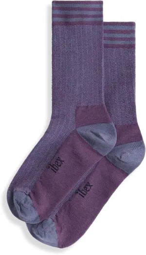 IBEX Merino Wool Nomad Herringbone Unisex Hiking Socks | Crew Socks with Seamless Toe & Arch Support
