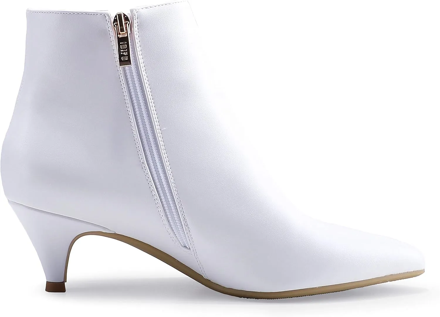 IDIFU Women Booties Low Kitten Heel Ankle Boots Pointed Toe Short Boots Dress Sexy Shoes
