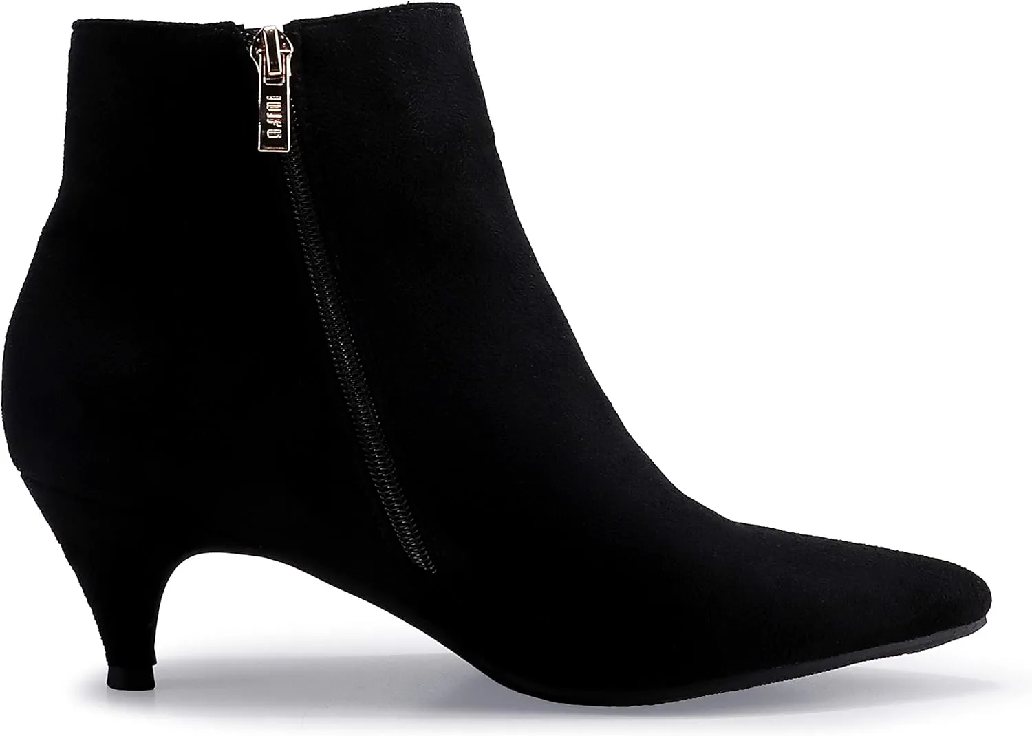 IDIFU Women Booties Low Kitten Heel Ankle Boots Pointed Toe Short Boots Dress Sexy Shoes