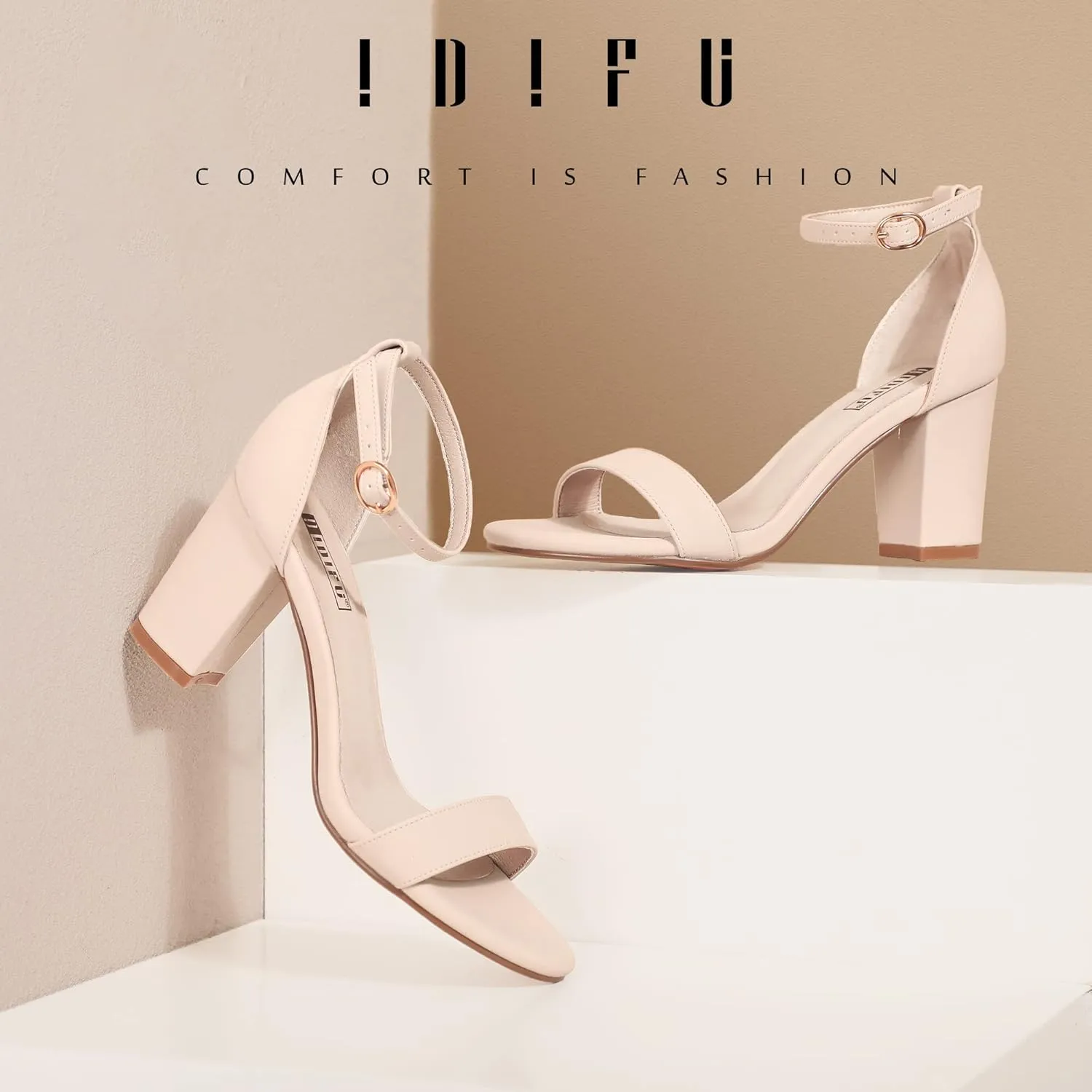 IDIFU Women's 3 Inch Heel Sandals for Women