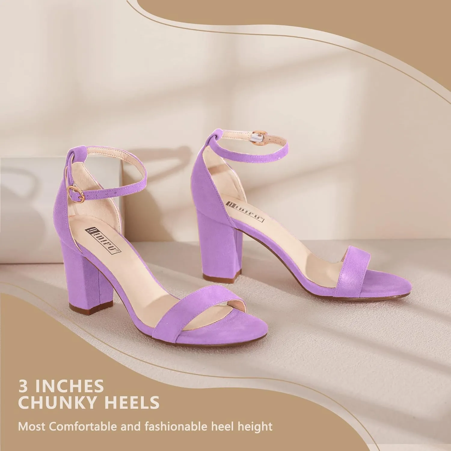 IDIFU Women's 3 Inch Heel Sandals for Women