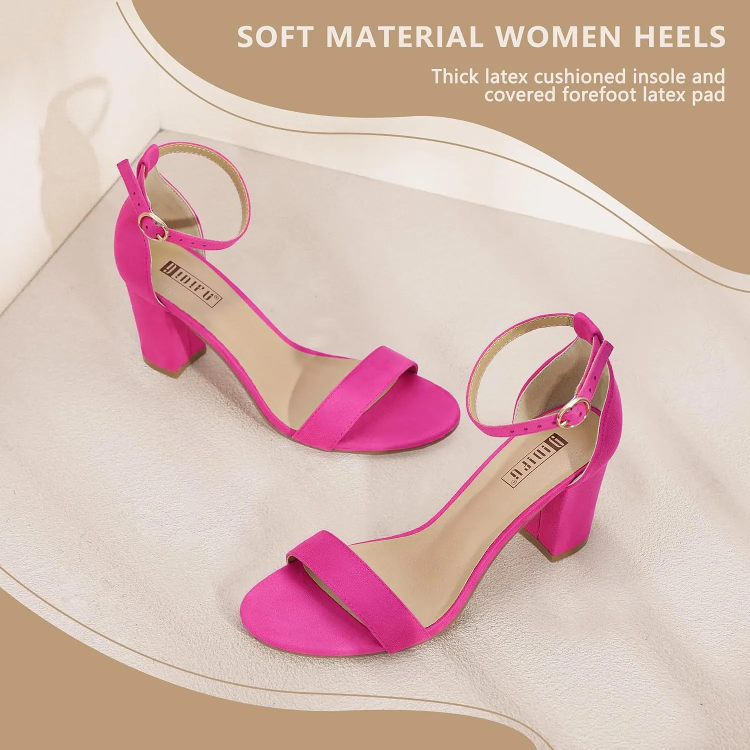 IDIFU Women's 3 Inch Heel Sandals for Women