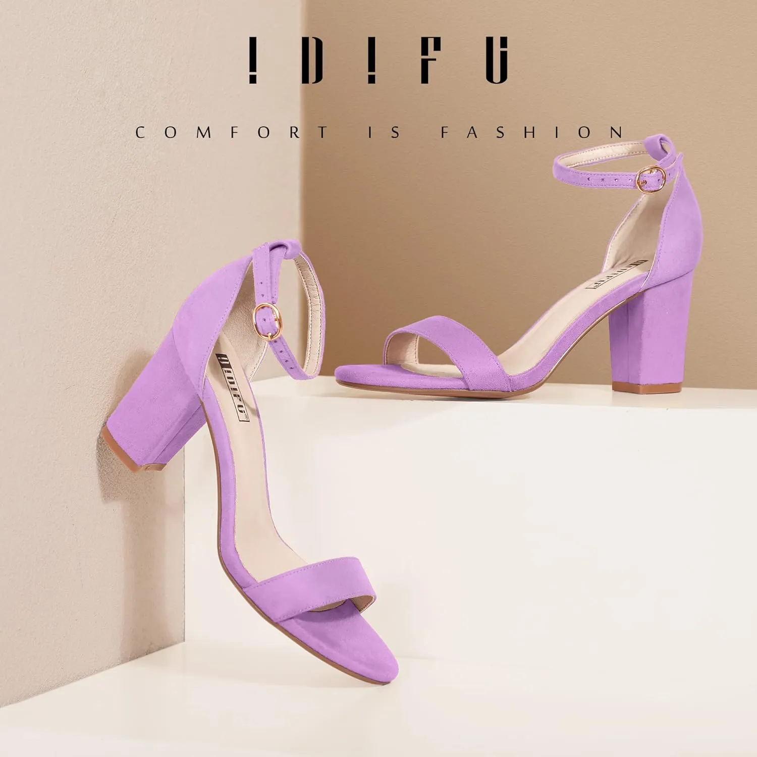 IDIFU Women's 3 Inch Heel Sandals for Women