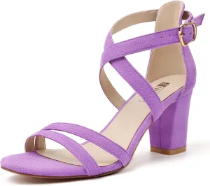 IDIFU Women's IN3 Gita Block Heel Open Toe Strappy Sandals Dress Shoes for Wedding Evening Prom
