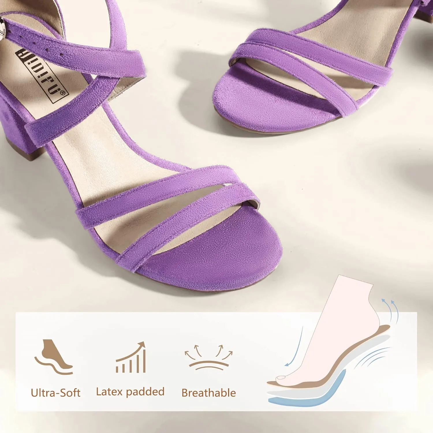 IDIFU Women's IN3 Gita Block Heel Open Toe Strappy Sandals Dress Shoes for Wedding Evening Prom