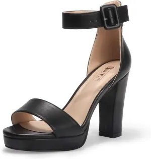 IDIFU Women's IN4 Sabrina Platform Chunky High Heels Ankle Strap Heeled Sandals Wedding Party Dress Shoes