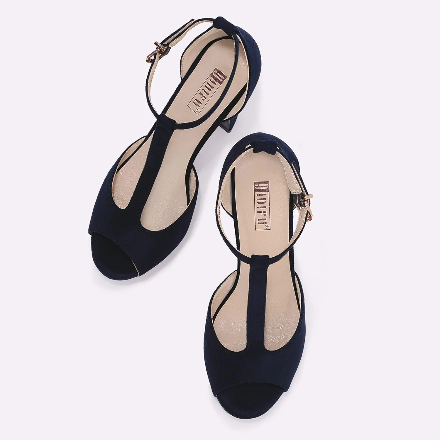 IDIFU Women's IN5 Polly Platform Chunky High Heels T-Strap Sexy Sandals Peep Toe Wedding Party Prom Dress Shoes for Women Bride