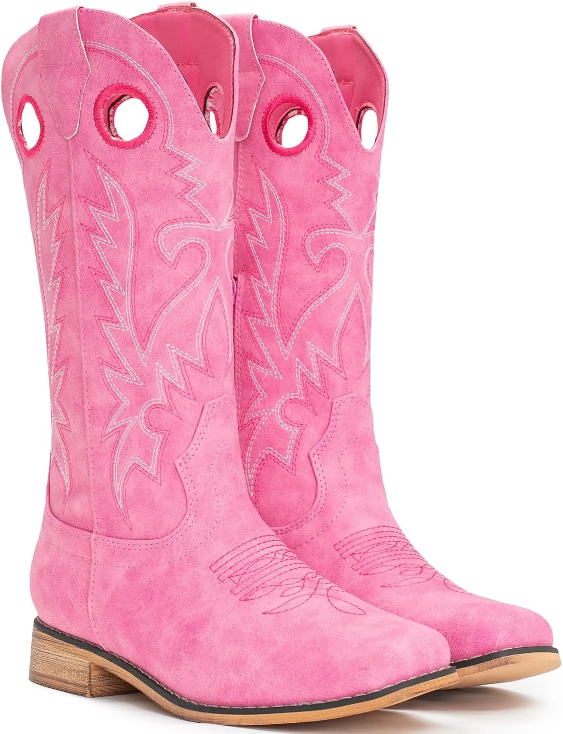 IUV Cowboy Boots for Boys Girls Western Square Toe Cowgirl Boots Mid Calf Riding Shoes (Toddler/Little Kid/Big Kid)