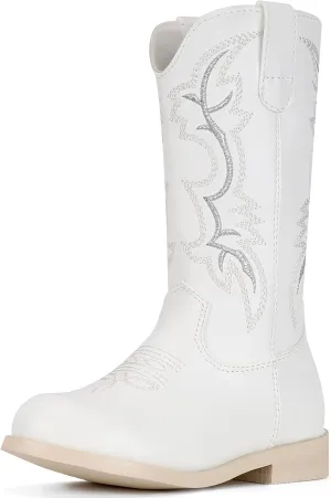 IUV Cowgirl Boots Cowboy Boots For Girls Boys Kids Toddler Fashion Western Boots Mid Calf Riding Shoes